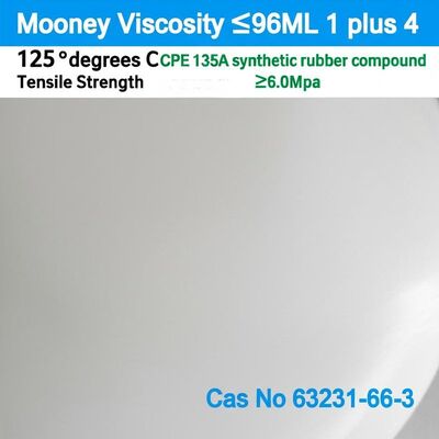 Mooney Viscosity ≤96ML 1 plus 4 125 degrees C CPE 135A synthetic rubber compound Tensile Strength ≥6.0Mpa Cas No 63231-66-3